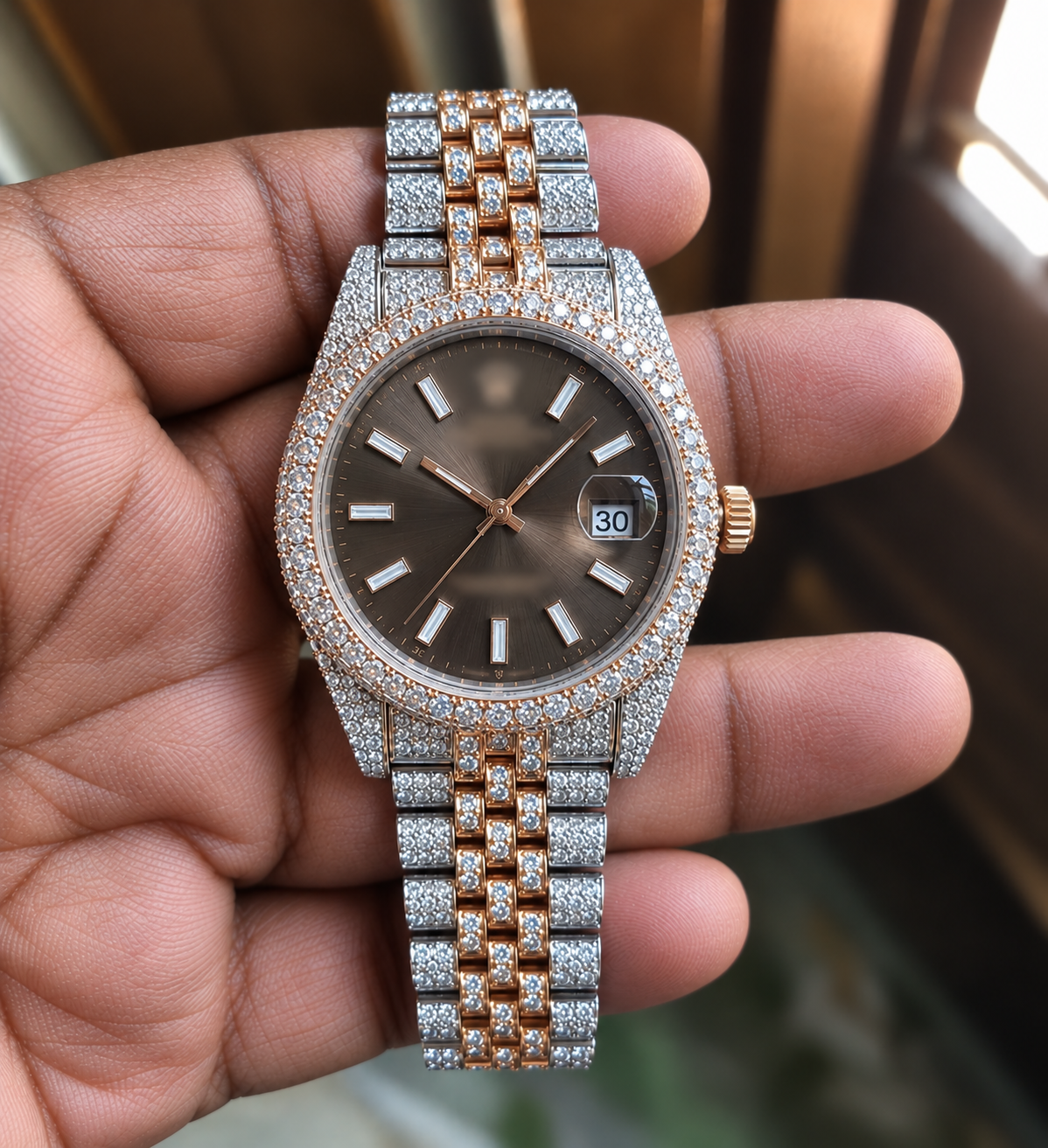 Handset Moissanite Automatic Watch